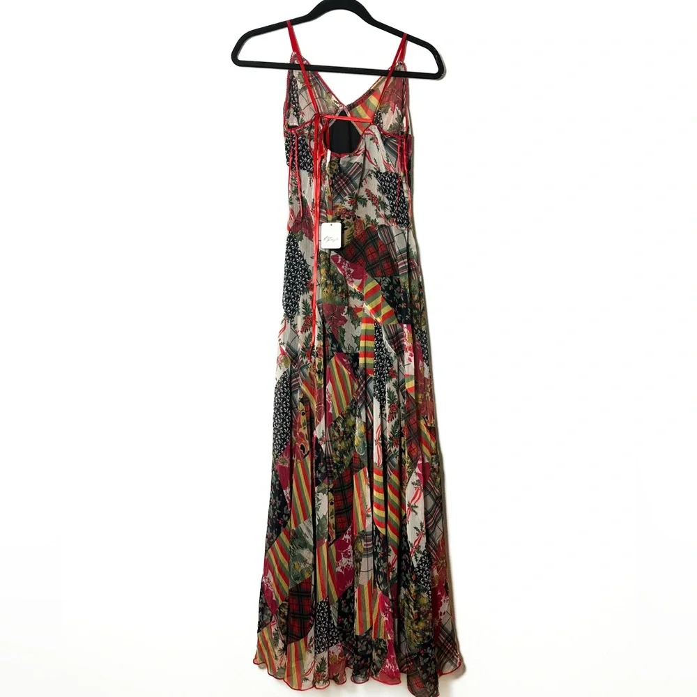 Free People ‘Tis The Season Patchwork Maxi Dress size 10 NWT